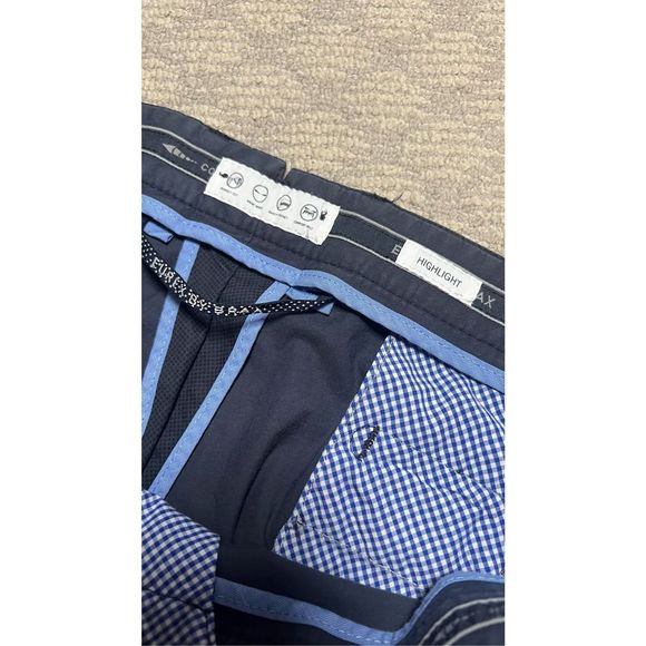 Eurex by Brax Men's Comfort Fit Flat Front Pants - Size 44x32 Blue - Picture 5 of 5